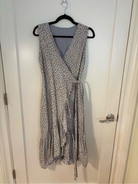 Madewell Cotton Wrap Dress with Ruffle Hem